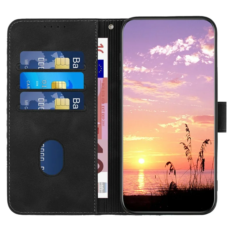YX0060 For Samsung Galaxy S25 Case Elephant Head Pattern Leather Phone Cover - Black