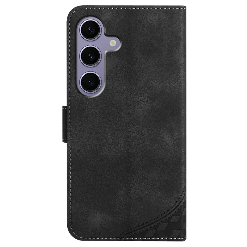 YX0060 For Samsung Galaxy S25 Case Elephant Head Pattern Leather Phone Cover - Black