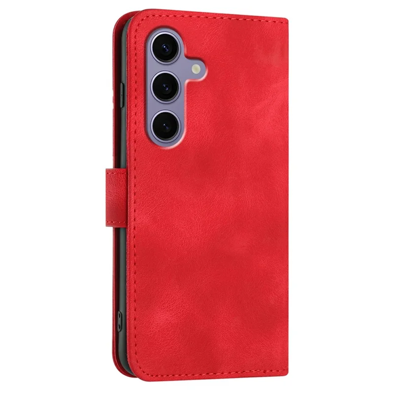 YX0040 Per Samsung Galaxy S25 Case Leather Telefon Cover Geometry Pattern - Rosso