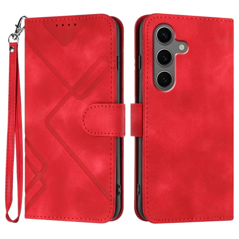 YX0040 Для Samsung Galaxy S25+ Case Leather Phone Cope Geometry Geometry Pattern - Красный