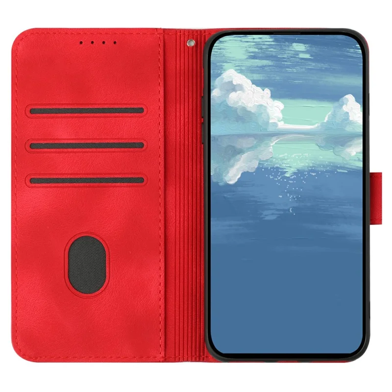 YX0040 Для Samsung Galaxy S25+ Case Leather Phone Cope Geometry Geometry Pattern - Красный