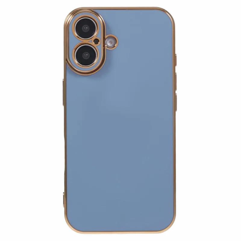 For iPhone 16 Case TPU Slim Fit Shockproof Phone Cover 6D Electroplating - Grey