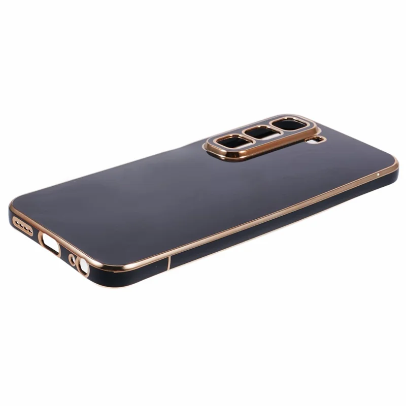 For Infinix Hot 50 5G Case TPU Slim Fit Shockproof Phone Cover 6D Electroplating - Black