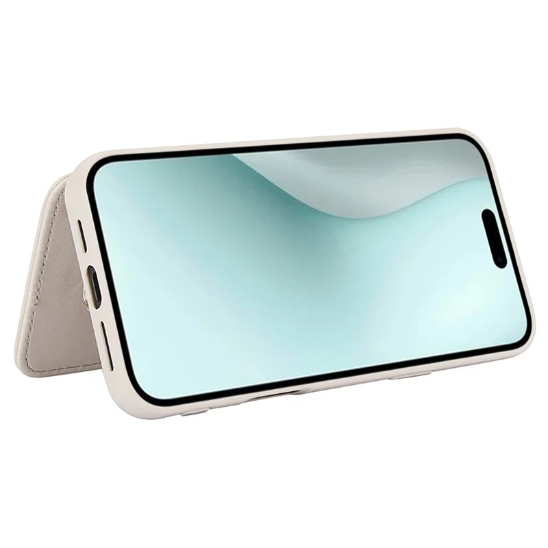 SY-001 For iPhone 16 Plus Case Card Slots Leather Coated TPU Flower Phone Cover - Beige