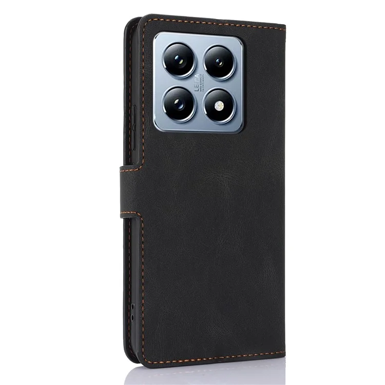 Für Xiaomi 14T Hülle PU-Leder Handyhülle mit Wallet Stand View - Schwarz