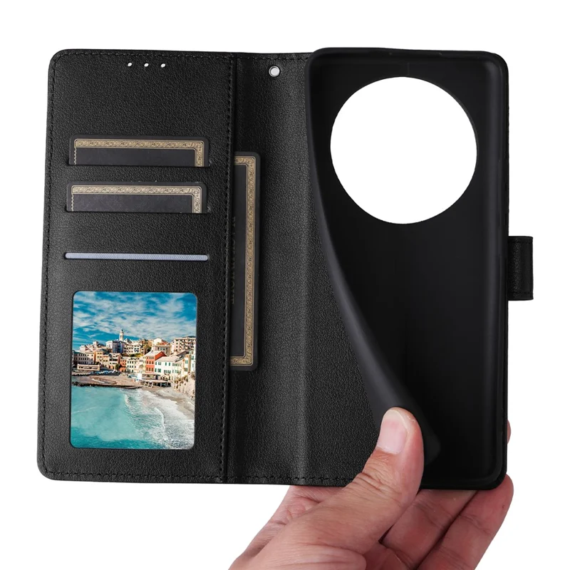 For Xiaomi Poco C75 4G / Redmi 14R 5G / 14C 4G Case Wallet Stand View PU Leather Phone Cover - Black