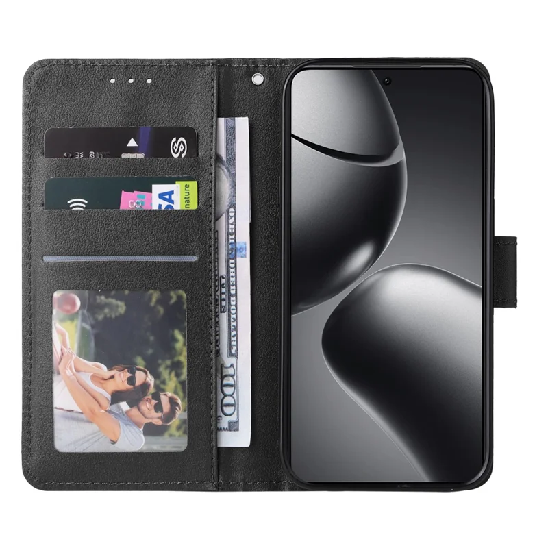 For Xiaomi 14T Case Wallet Stand View PU Leather Phone Cover - Black