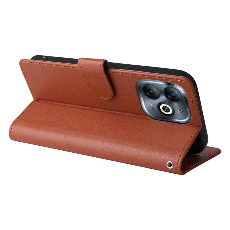 For Infinix Smart 8 4G Case Wallet Stand View PU Leather Phone Cover - Brown