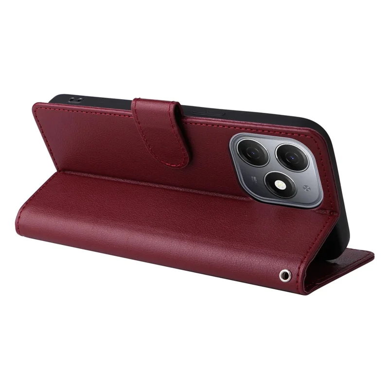 For TECNO Spark 20 Case Wallet Stand View PU Leather Phone Cover - Wine Red