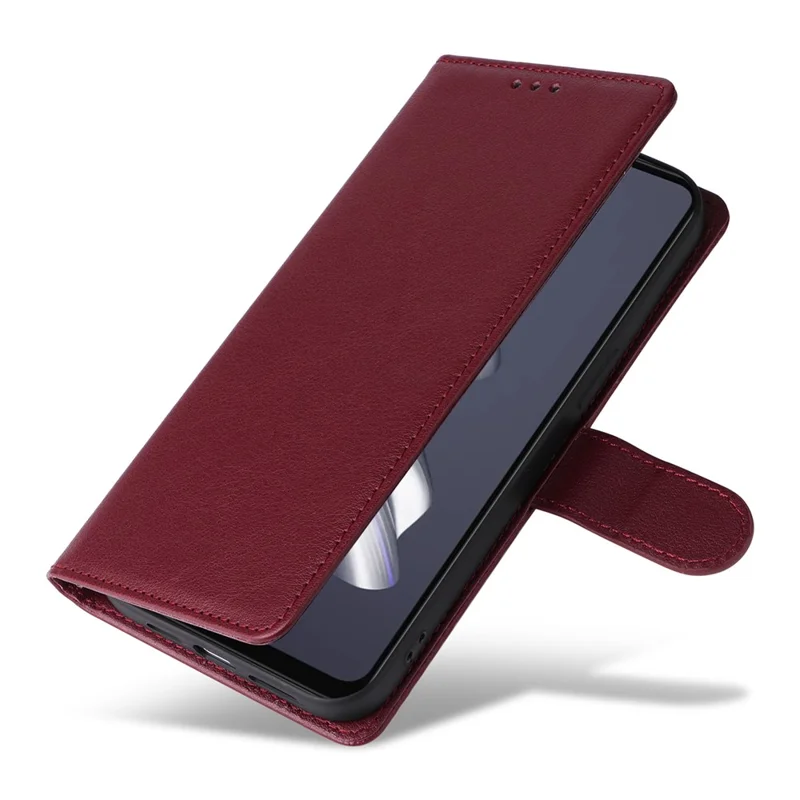 For TECNO Spark 20 Case Wallet Stand View PU Leather Phone Cover - Wine Red
