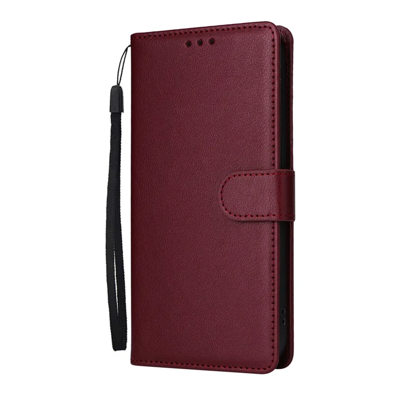 For TECNO Spark 20 Case Wallet Stand View PU Leather Phone Cover - Wine Red
