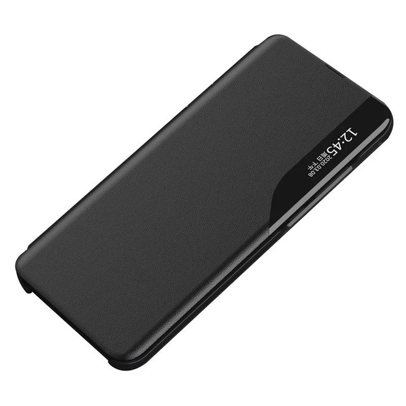 For Samsung Galaxy S24 FE Case View Window PU Leather Stand Cover - Black