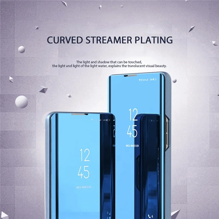 Чехол для Samsung Galaxy S24 FE с окном для просмотра и подставкой, кожаный флип-чехол для телефона - синий
