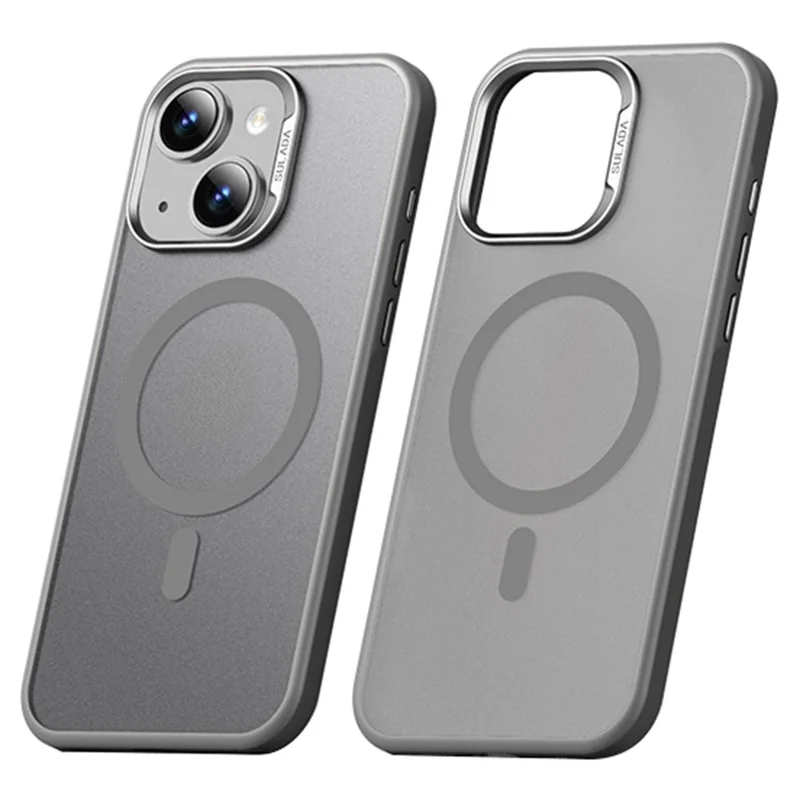 SULADA For iPhone 15 Case Compatible with MagSafe Ultra-Thin PC+TPU Phone Cover - Titanium Grey