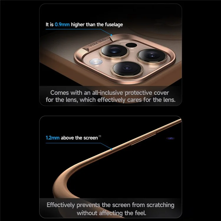 Sulada Für Iphone 16 Pro-hülle Kompatibel Mit Magsafe Ultra-dünner Pc+tpu-telefonabdeckung - Gold
