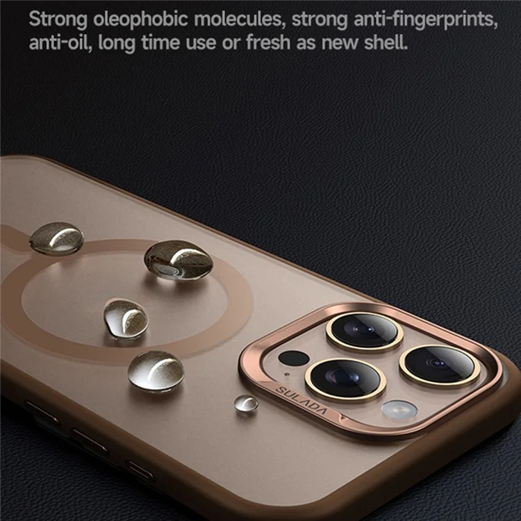 Sulada Для Iphone 16 Pro Max Case, Совместимый с Magsafe Ultra-Thin Pc+tpu. - Золото