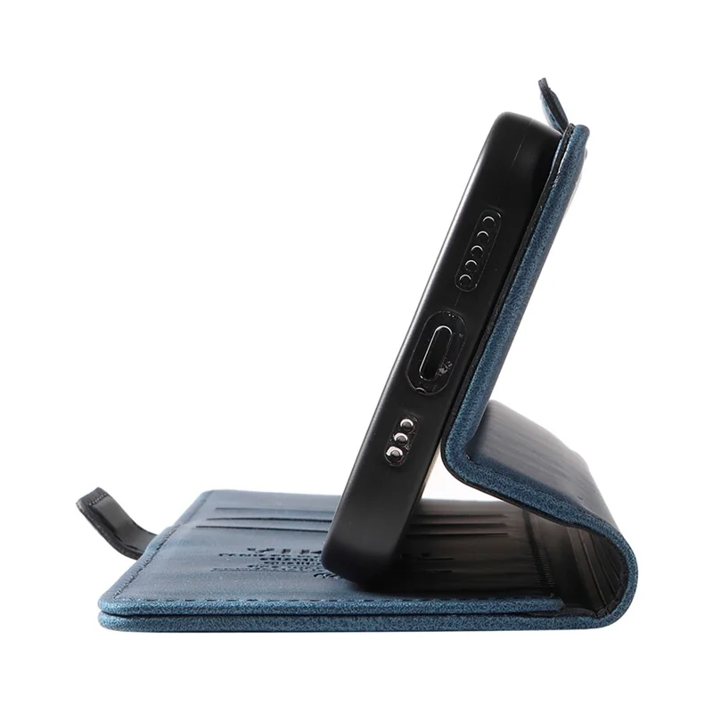 YIKATU YK-005 Capa carteira de couro PU para Xiaomi 14T Pro, capa para telefone com toque macio - Azul