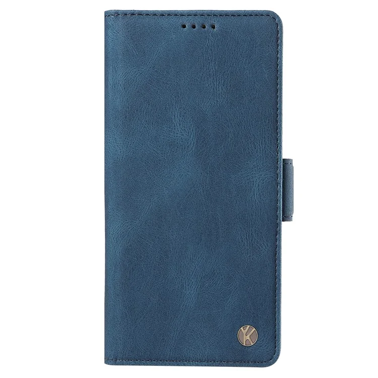 YIKATU YK-005 Capa carteira de couro PU para Xiaomi 14T Pro, capa para telefone com toque macio - Azul