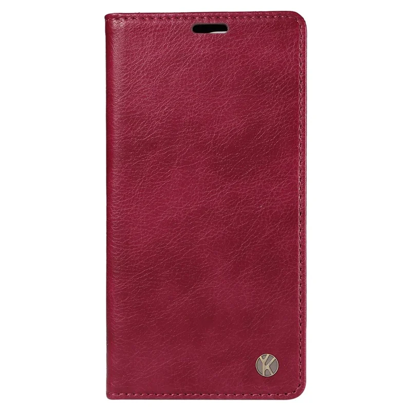 YIKATU YK-006 For Xiaomi 14T Case Wallet Litchi Grain Leather Phone Cover Magnetic Auto-Absorbed - Wine Red