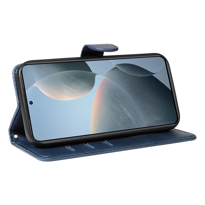 Flip pungtegnsbøsning til Xiaomi 14T med tegnlæderdæksel - Blå