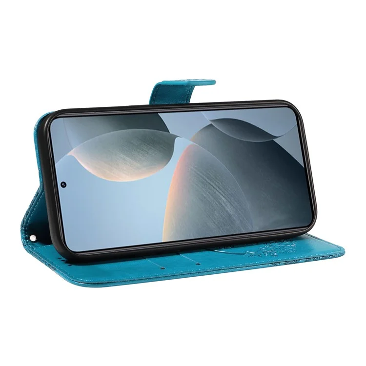 For Xiaomi 14T Case Butterfly Pattern Leather Wallet Flip Phone Cover - Blue