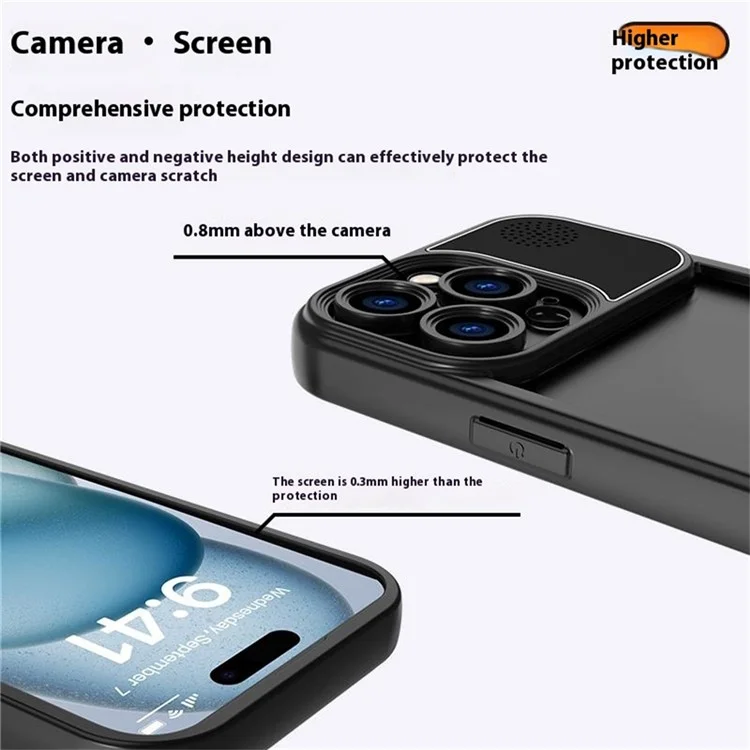 For iPhone 16 Pro Cover Anti-Scratch Silicone Phone Shell with Aromatherapy Tablet - Black