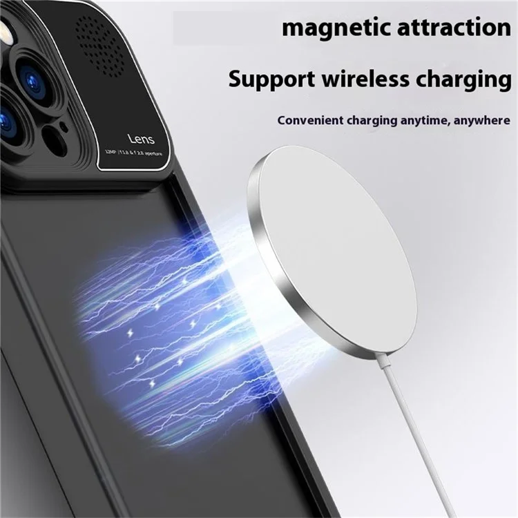For iPhone 16 Pro Cover Anti-Scratch Silicone Phone Shell with Aromatherapy Tablet - Black