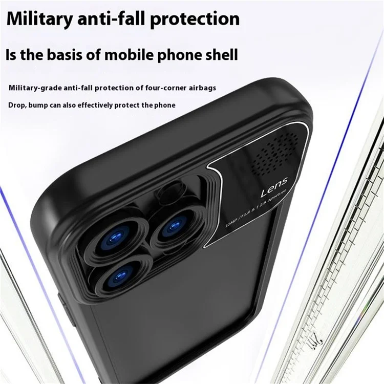 For iPhone 16 Pro Cover Anti-Scratch Silicone Phone Shell with Aromatherapy Tablet - Black