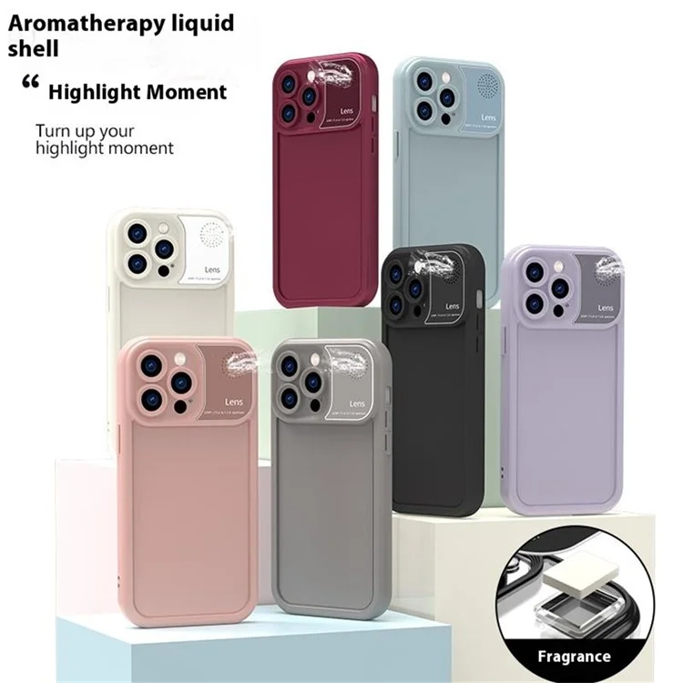 For iPhone 16 Pro Cover Anti-Scratch Silicone Phone Shell with Aromatherapy Tablet - Black