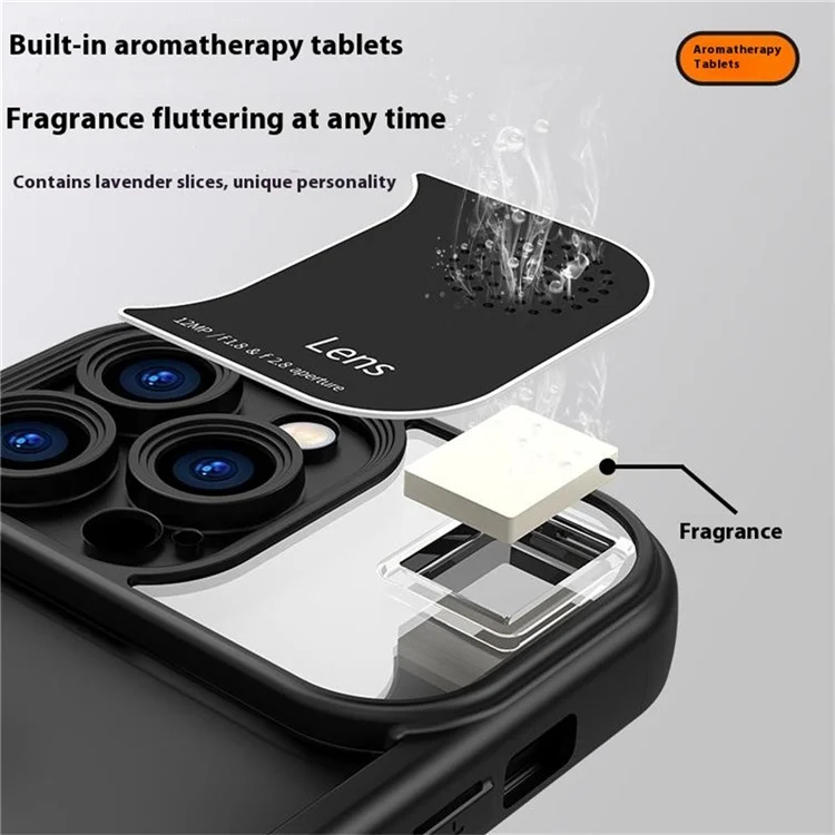 For iPhone 16 Pro Max Cover Anti-Scratch Silicone Phone Shell with Aromatherapy Tablet - Plum