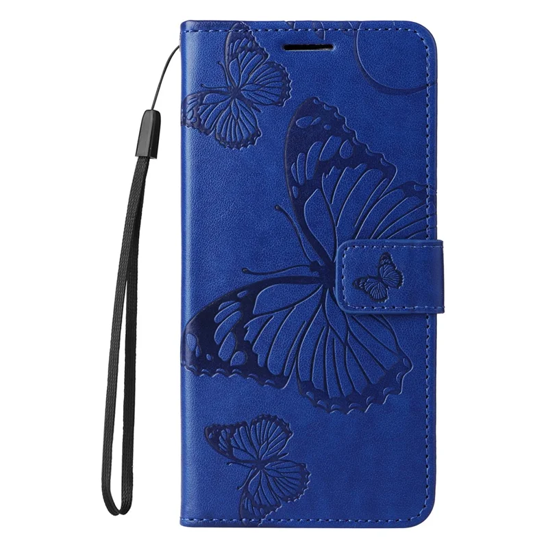 For Xiaomi Redmi Note 14 Pro+ 5G / Note 14 Pro 5G / Poco X7 5G Wallet Case Floral Butterfly Imprinted Leather Phone Cover Stand - Blue