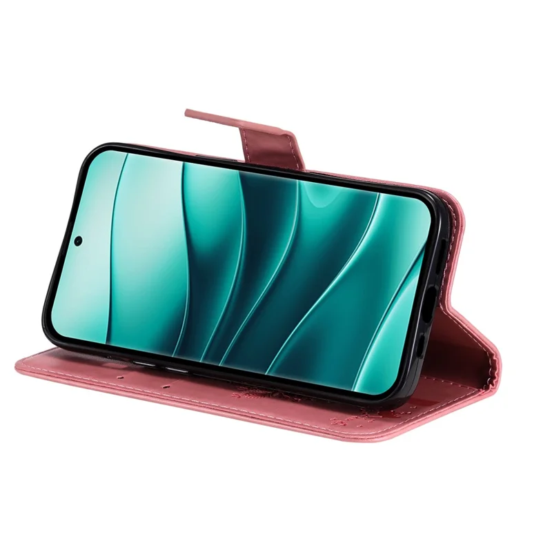 For Xiaomi Redmi Note 14 Pro+ 5G / Note 14 Pro 5G / Poco X7 5G Phone Case with Stand Cat Tree Pattern Leather Wallet Mobile Cover  - Pink