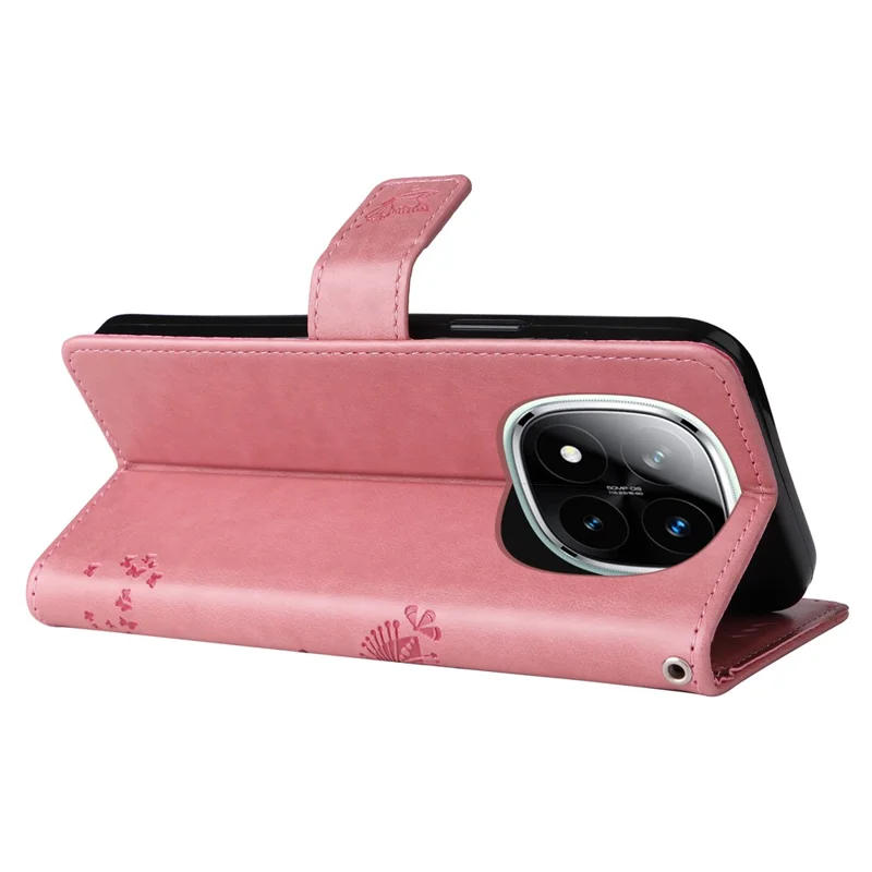 For Xiaomi Redmi Note 14 Pro+ 5G / Note 14 Pro 5G / Poco X7 5G Phone Case with Stand Cat Tree Pattern Leather Wallet Mobile Cover  - Pink