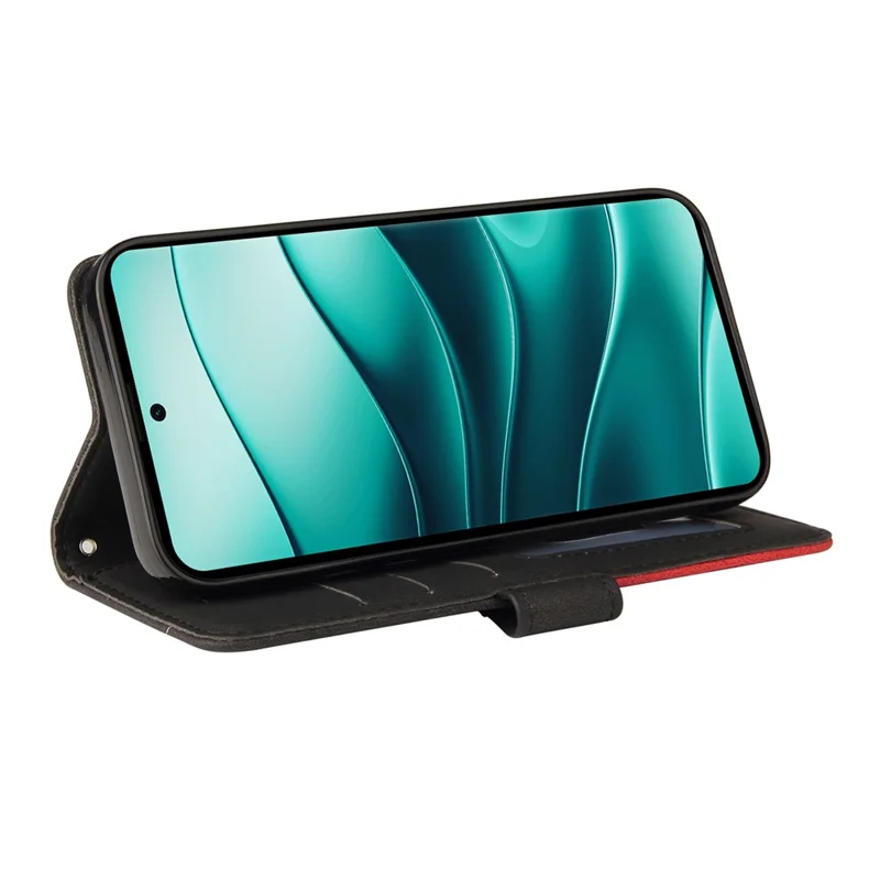 For Xiaomi Redmi Note 14 Pro+ 5G / Note 14 Pro 5G / Poco X7 5G Leather Case Wallet Stand Color Splicing Phone Cover  - Black