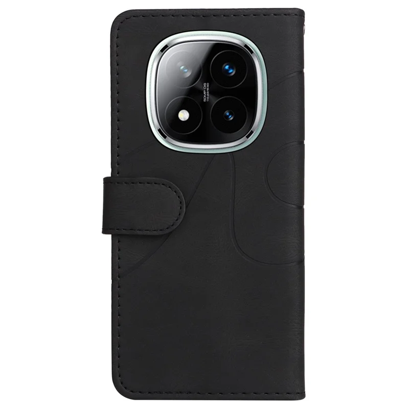 For Xiaomi Redmi Note 14 Pro+ 5G / Note 14 Pro 5G / Poco X7 5G Leather Case Wallet Stand Color Splicing Phone Cover  - Black