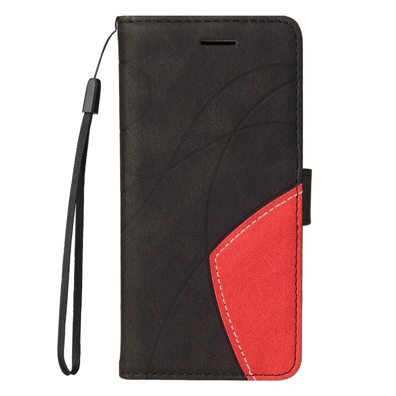 Funda de cuero KT Leather Series-1 para Xiaomi Redmi Note 14 5G, carcasa para teléfono con cartera y soporte, combinación de colores - Negro