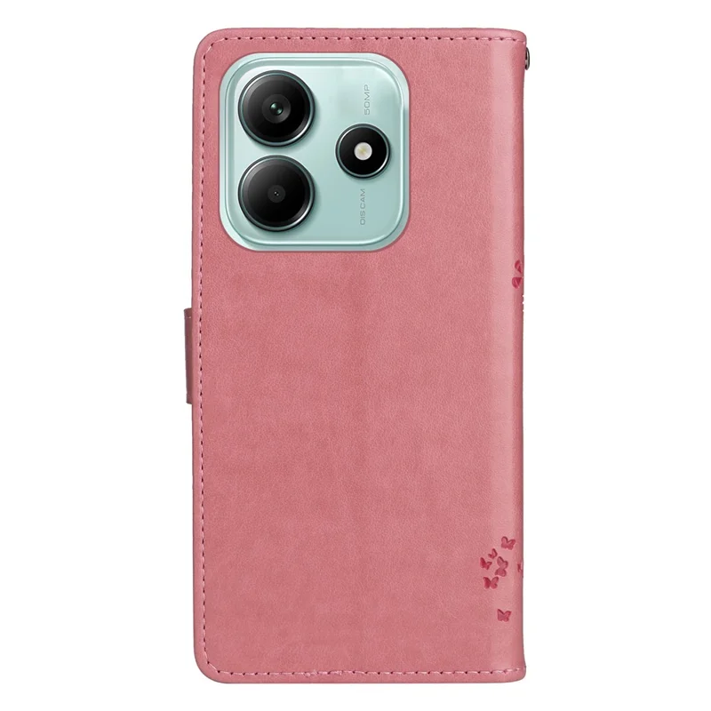 For Xiaomi Redmi Note 14 5G Phone Case with Stand Cat Tree Pattern Leather Wallet Mobile Cover - Pink