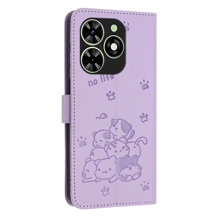 Leather Case for Infinix Smart 8 Plus / Smart 8 Pro 4G / Smart 8 4G / Hot 40i / TECNO Spark 20 / Spark 20C / Spark Go 2024 4G / Pop 8 Wallet Cover - Purple