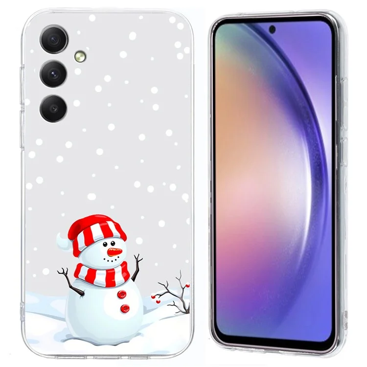 Para Samsung Galaxy A35 Case 5G Patrón de Navidad Impresión de TPU Soft TPU Protector - Muñeco de Nieve