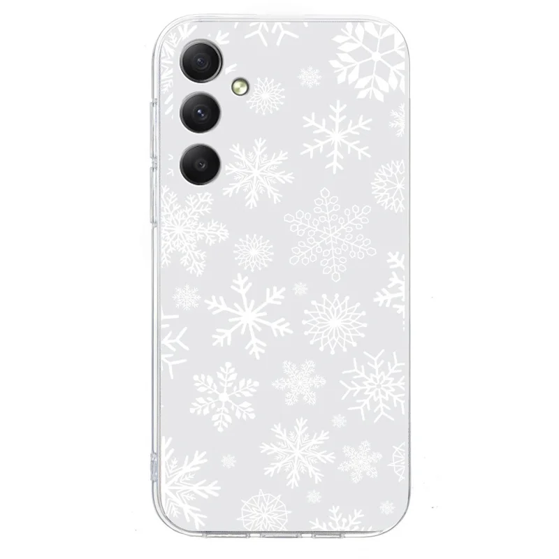 For Samsung Galaxy A55 5G Case Christmas Pattern Print Soft TPU Phone Protector - Snowflake