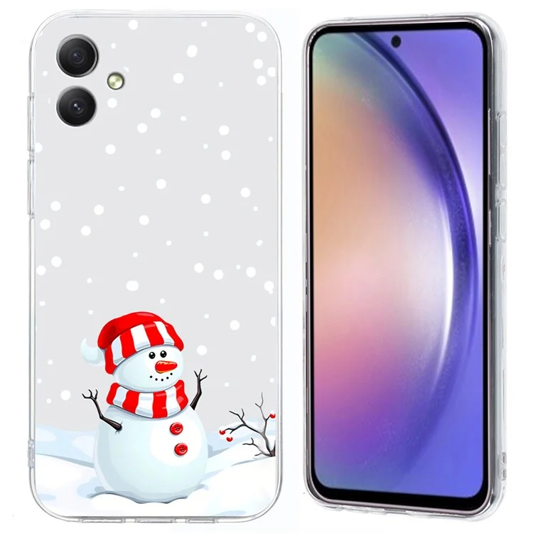 Для Samsung Galaxy A06 Case Redication Pattern Print Print Soft TPU Protector - Снеговик
