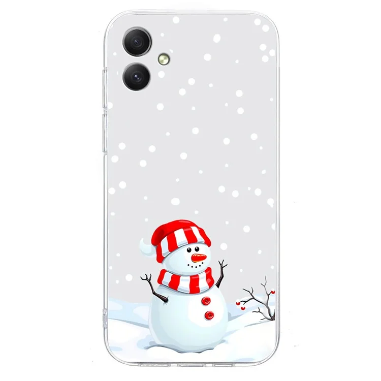 Для Samsung Galaxy A06 Case Redication Pattern Print Print Soft TPU Protector - Снеговик