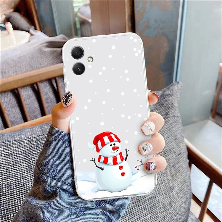 Для Samsung Galaxy A06 Case Redication Pattern Print Print Soft TPU Protector - Снеговик