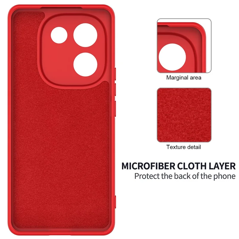 For vivo iQOO Z9s Pro 5G / T3 Pro 5G Case Liquid Silicone Anti-Scratch Phone Cover with Hand Strap - Red