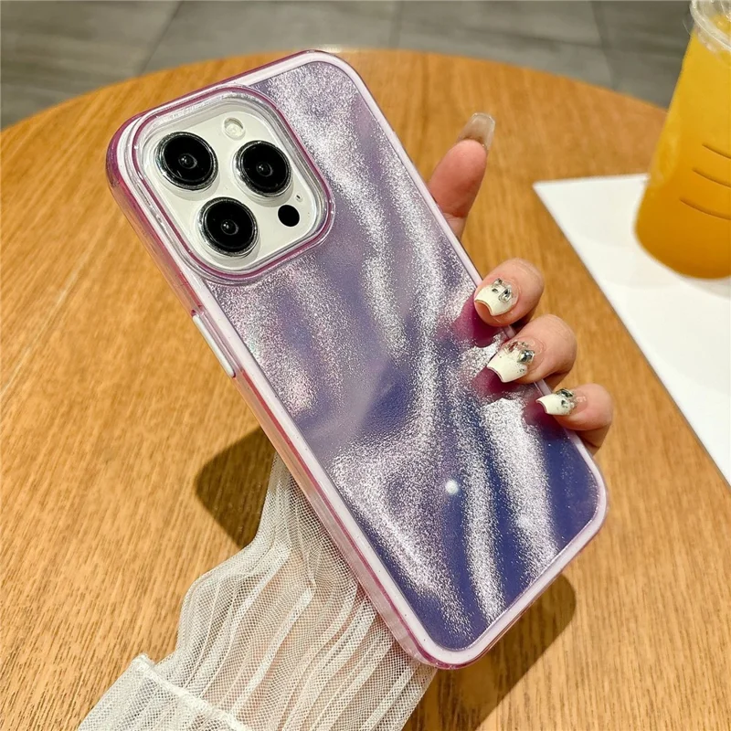For iPhone 16 Pro Case Quicksand Glitter TPU+PC Shockproof Phone Cover - Purple