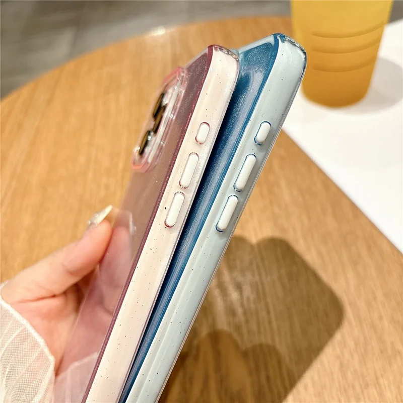 For iPhone 16 Pro Case Quicksand Glitter TPU+PC Shockproof Phone Cover - Pink