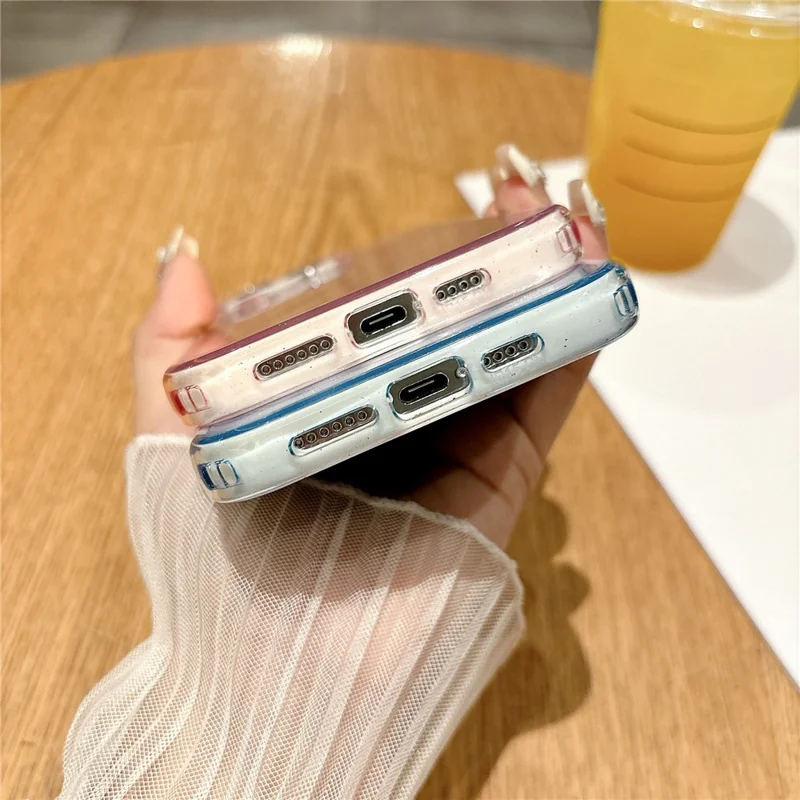 For iPhone 16 Pro Case Quicksand Glitter TPU+PC Shockproof Phone Cover - Pink