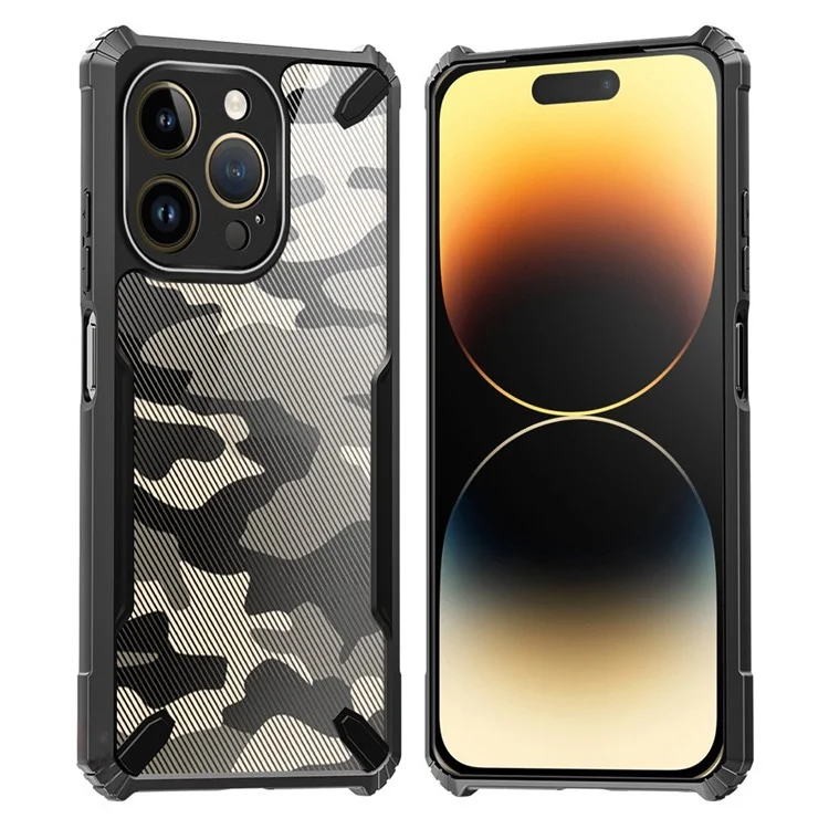 RZANTS For iPhone 14 Pro Max Shockproof Case Soft TPU Hard Acrylic Protective Cover Camouflage Pattern Phone Case