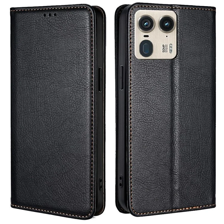 Para Motorola Moto G85 5G / S50 Neo 5G Capa Carteira PU Couro Magnética Auto-Absorvida Capa para Telefone - Preta