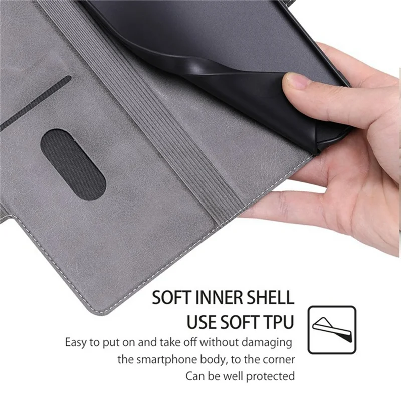 For Motorola Moto G85 5G / S50 Neo 5G Case Card Holder PU Leather Phone Cover - Black